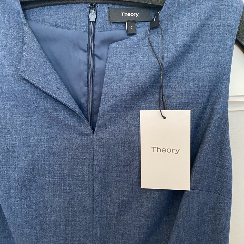 Theory Italian Stretch Wool Split Front Dress - Picture 3 of 5